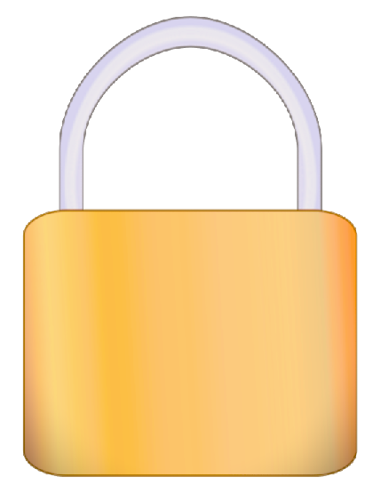 Padlock art accent for privacy protections.